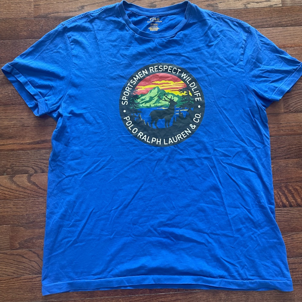 Polo Ralph Lauren Royal Blue Graphic Tshirt Medium